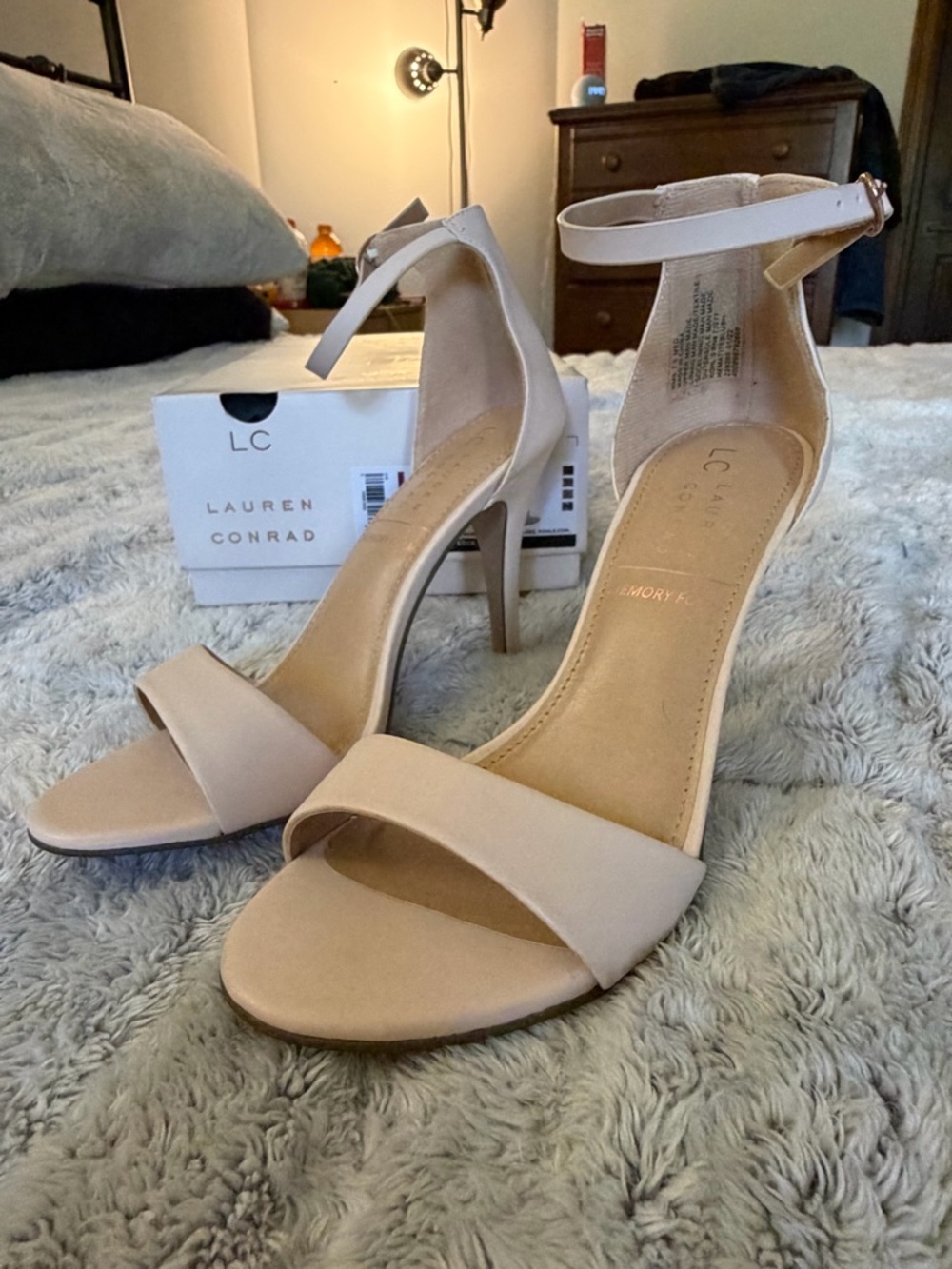 LC Lauren Conrad Blush Ankle-Strap Open-Toe Heels - Picture 5 of 10